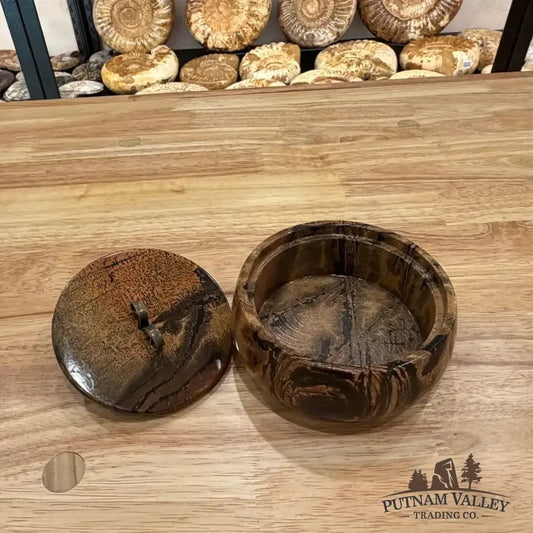 Chinese Painting Stone Round Trinket Box - Putnam Valley Trading Co.