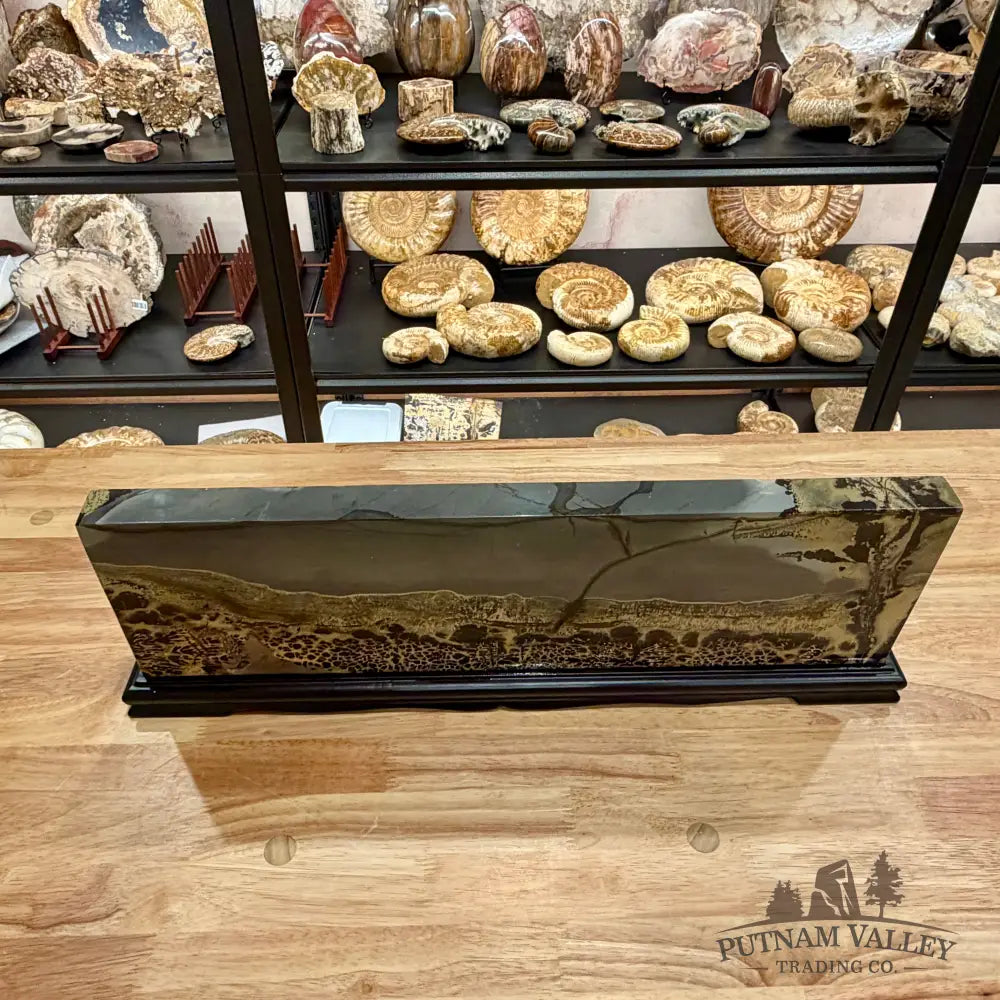 Chinese Painting Stone Table Accent 20.75’’ Accent