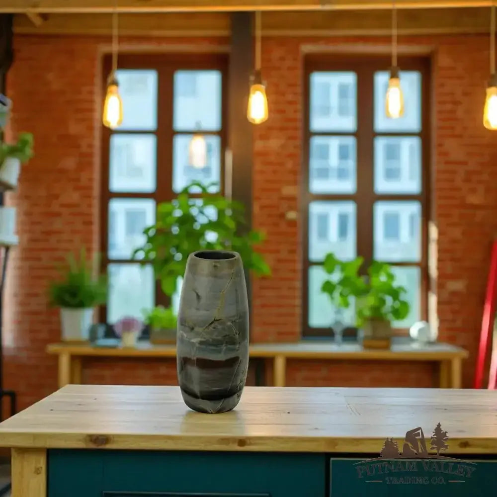 Chinese Painting Stone Torpedo Vase - Putnam Valley Trading Co.