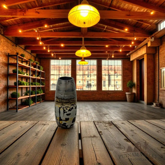 Chinese Painting Stone Torpedo Vase Vase