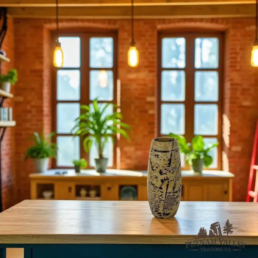 Chinese Painting Stone Torpedo Vase - Putnam Valley Trading Co.