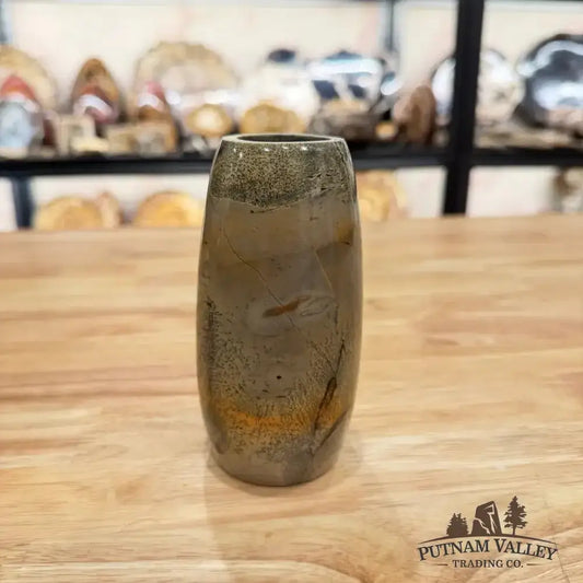 Chinese Painting Stone Torpedo Vase - Putnam Valley Trading Co.