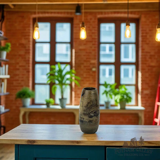 Chinese Painting Stone Torpedo Vase Vase