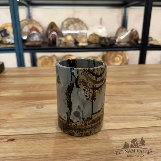 Chinese Painting Stone Utensil Crock Crock