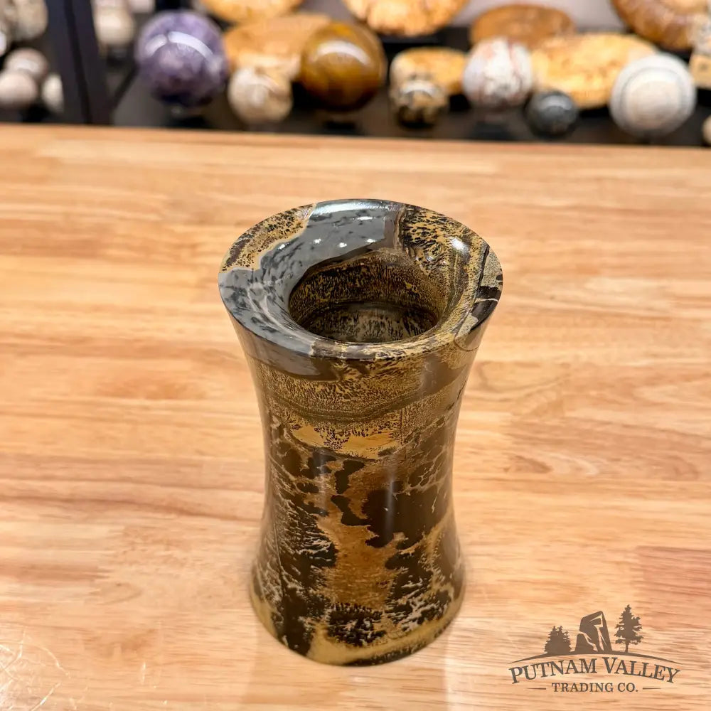 Chinese Painting Stone Flared Vase 5.89’’ Vase