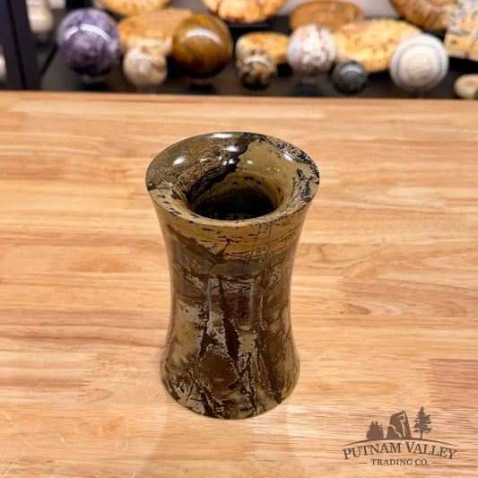 Chinese Painting Stone Flared Vase 5.76’’ Vase