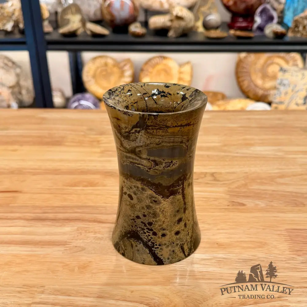 Chinese Painting Stone Flared Vase 5.76’’ Vase