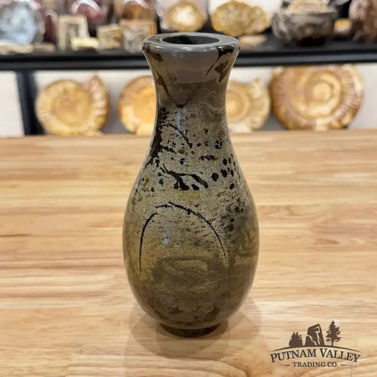Chinese Painting Stone Gourd Vase - Putnam Valley Trading Co.
