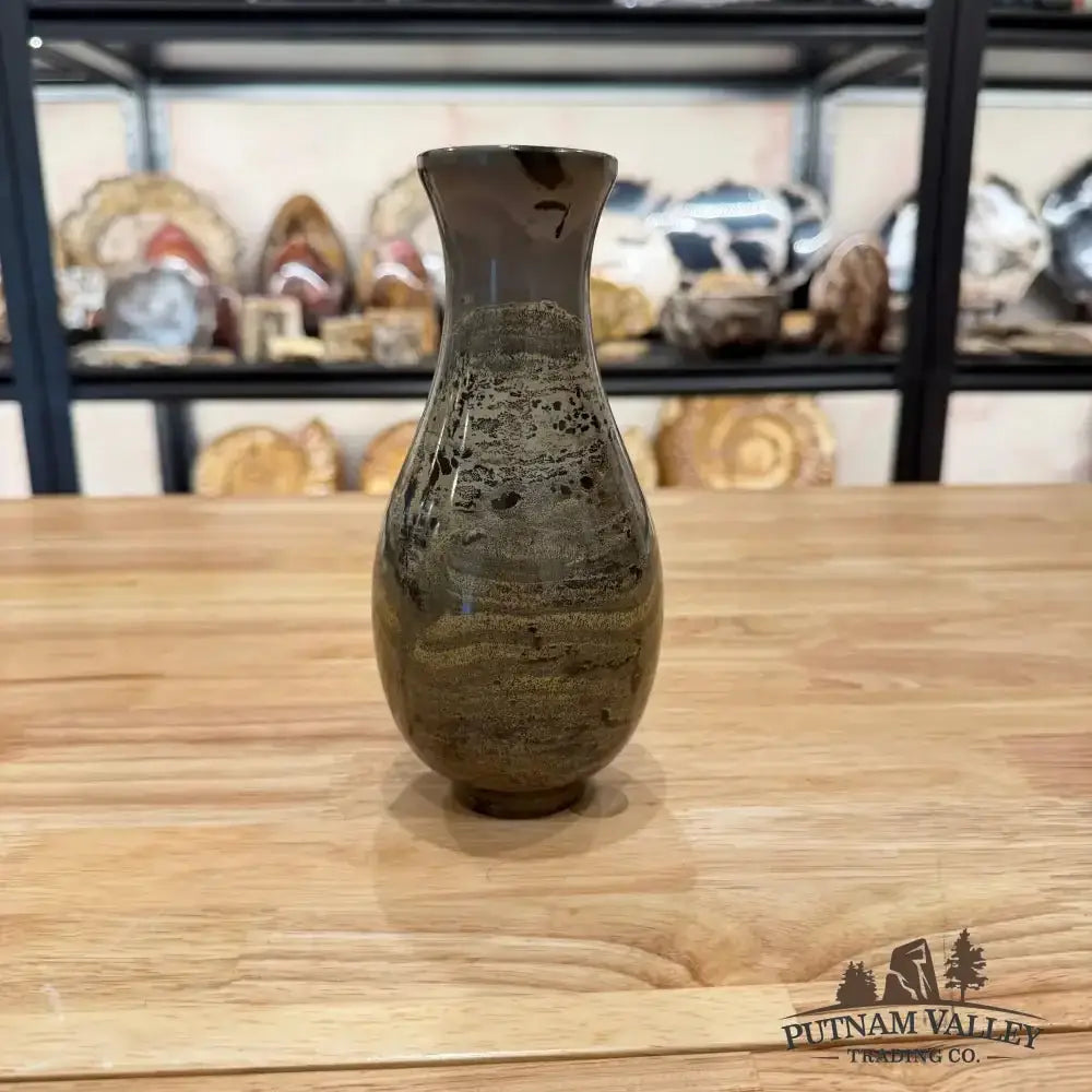 Chinese Painting Stone Gourd Vase - Putnam Valley Trading Co.