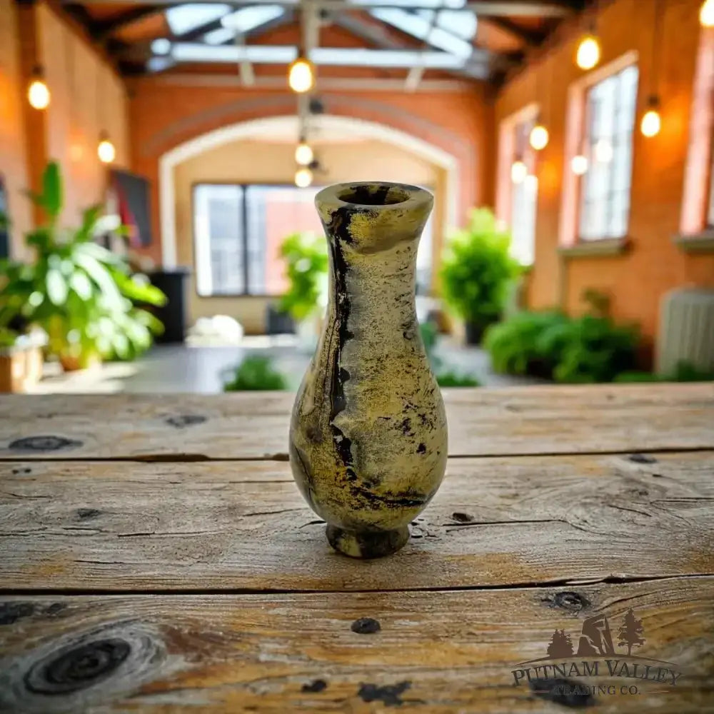 Chinese Painting Stone Gourd Vase - Putnam Valley Trading Co.