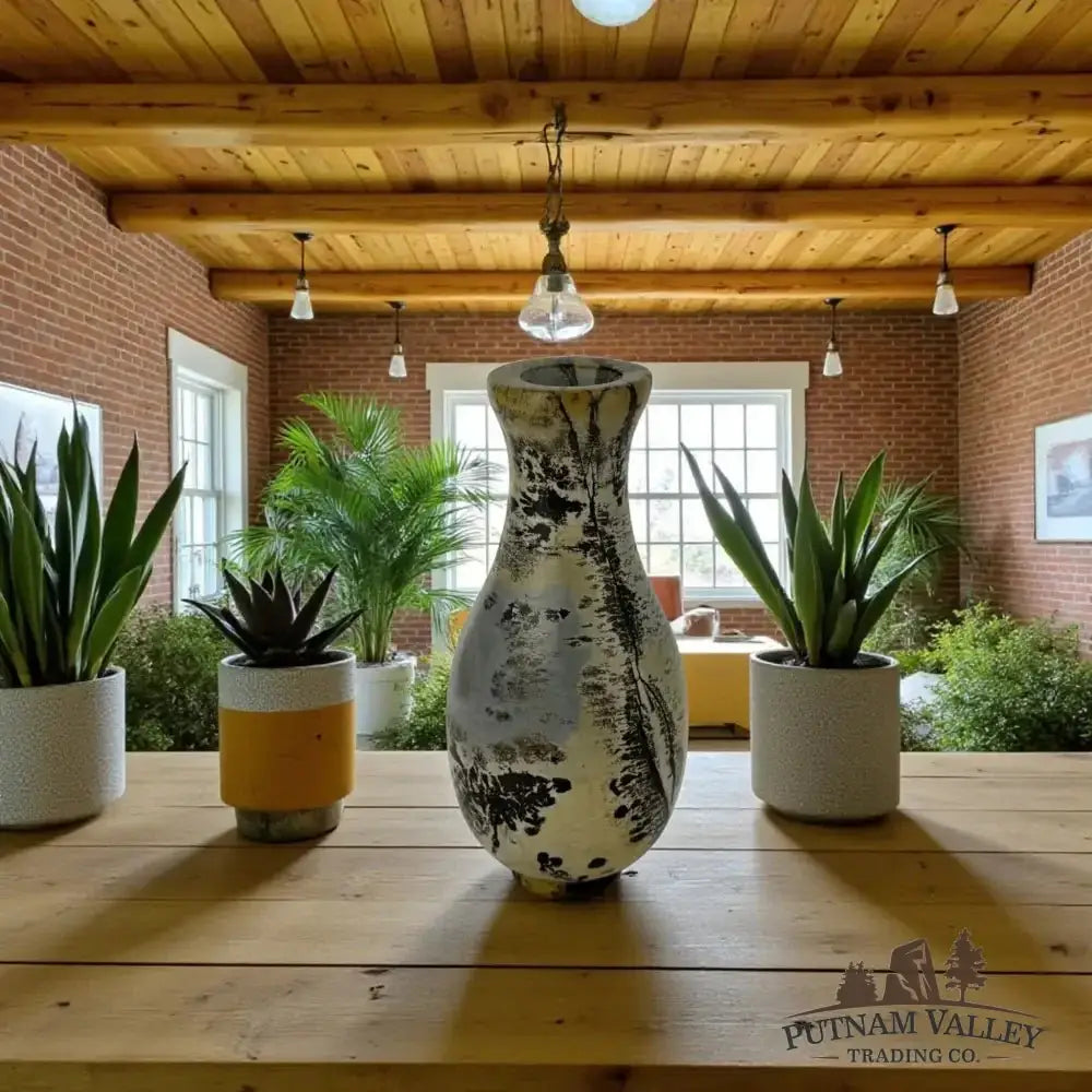 Chinese Painting Stone Gourd Vase - Putnam Valley Trading Co.