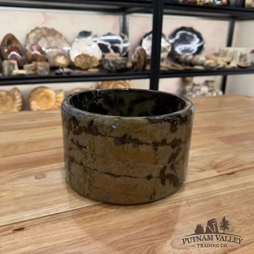 Chinese Painting Stone Large Bowl - Putnam Valley Trading Co.
