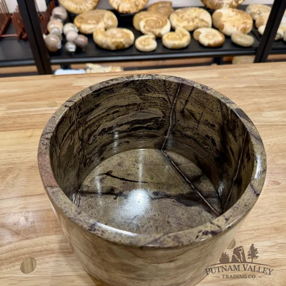 Chinese Painting Stone Large Bowl Bowl