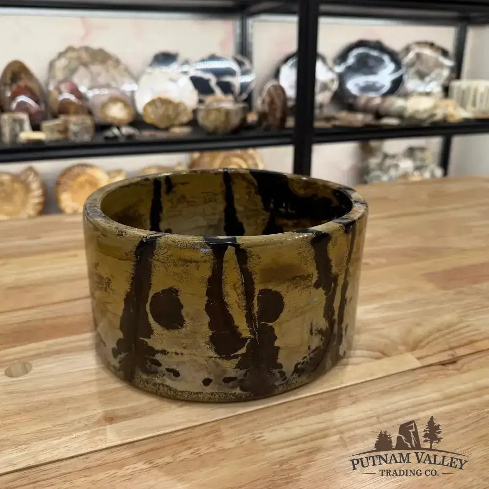 Chinese Painting Stone Large Bowl - Putnam Valley Trading Co.