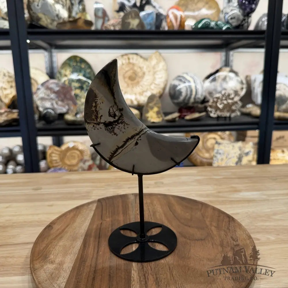 Chinese Picture Jasper Moon + Stand - Moon