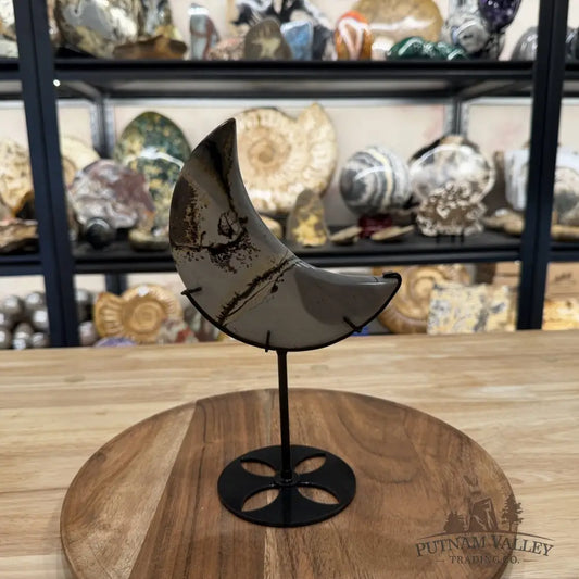 Chinese Picture Jasper Moon + Stand - Moon