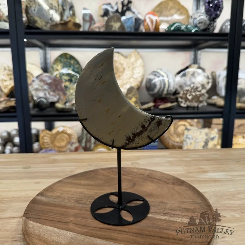 Chinese Picture Jasper Moon + Stand - Moon