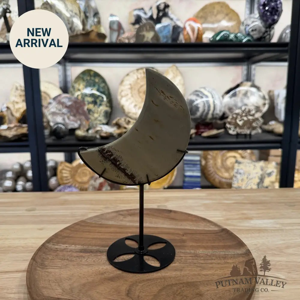 Chinese Picture Jasper Moon + Stand - Moon