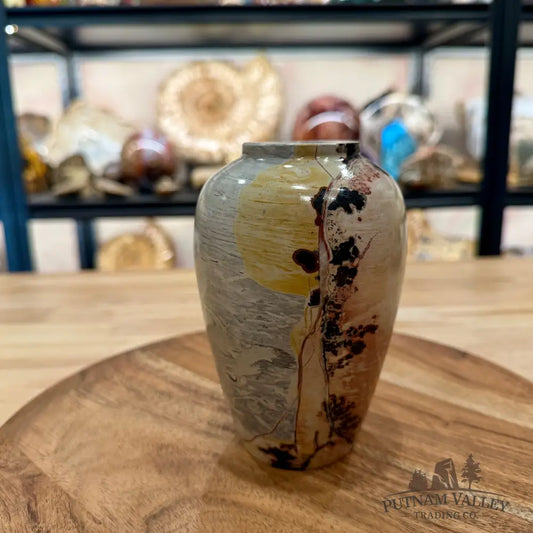 Chinese Picture Jasper Ovoid Vase - Vase