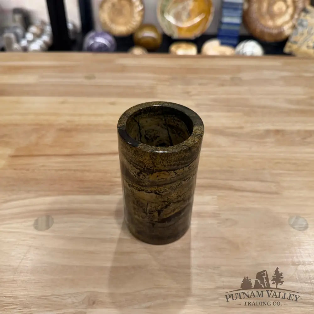 Chinese Picture Jasper Pen Holder | Small Vase - Vase