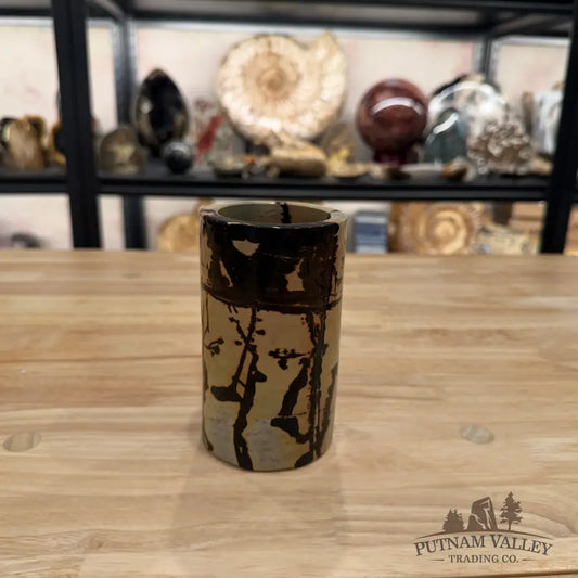 Chinese Picture Jasper Pen Holder | Small Vase - Vase