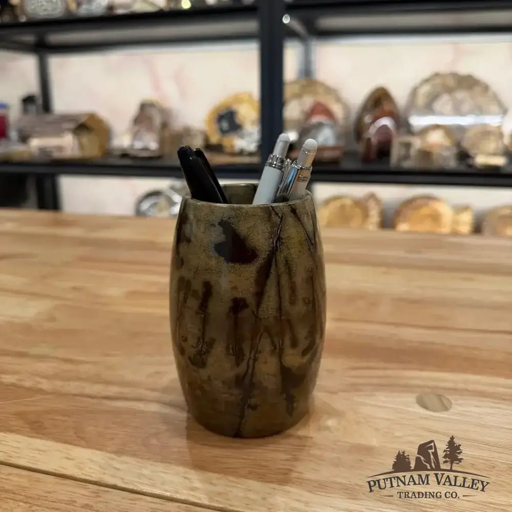 Chinese Painting Stone Pen Holder - Putnam Valley Trading Co.