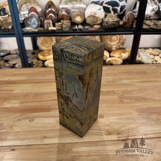 Chinese Painting Stone Pillar Accent