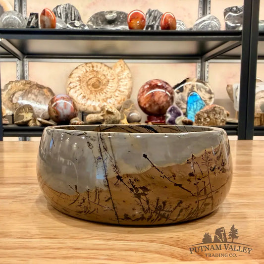 Chinese Painting Stone Small Bowl 5.08’’ Bowl