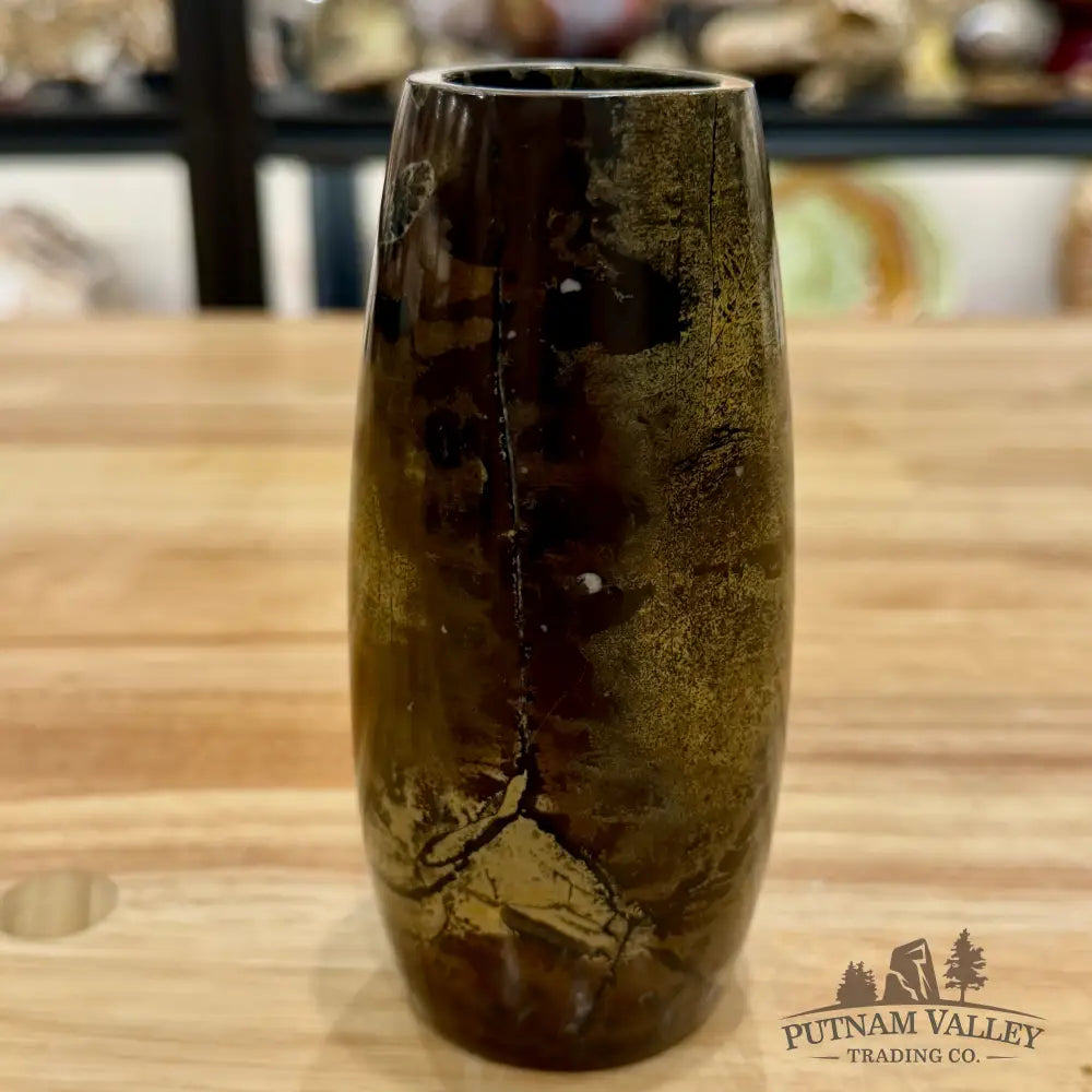 Chinese Painting Stone Torpedo Vase Vase