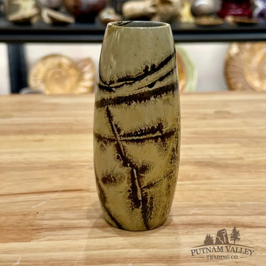 Chinese Painting Stone Torpedo Vase Vase