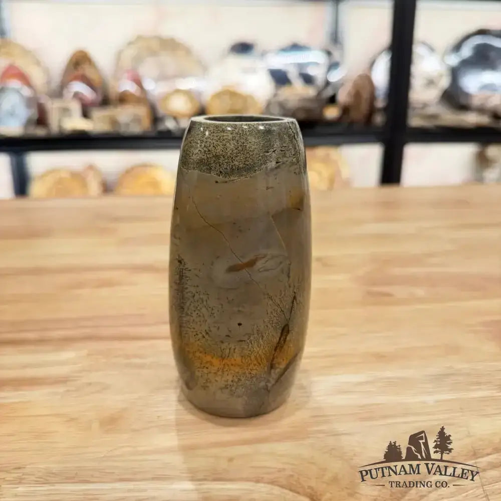 Chinese Painting Stone Torpedo Vase - Putnam Valley Trading Co.