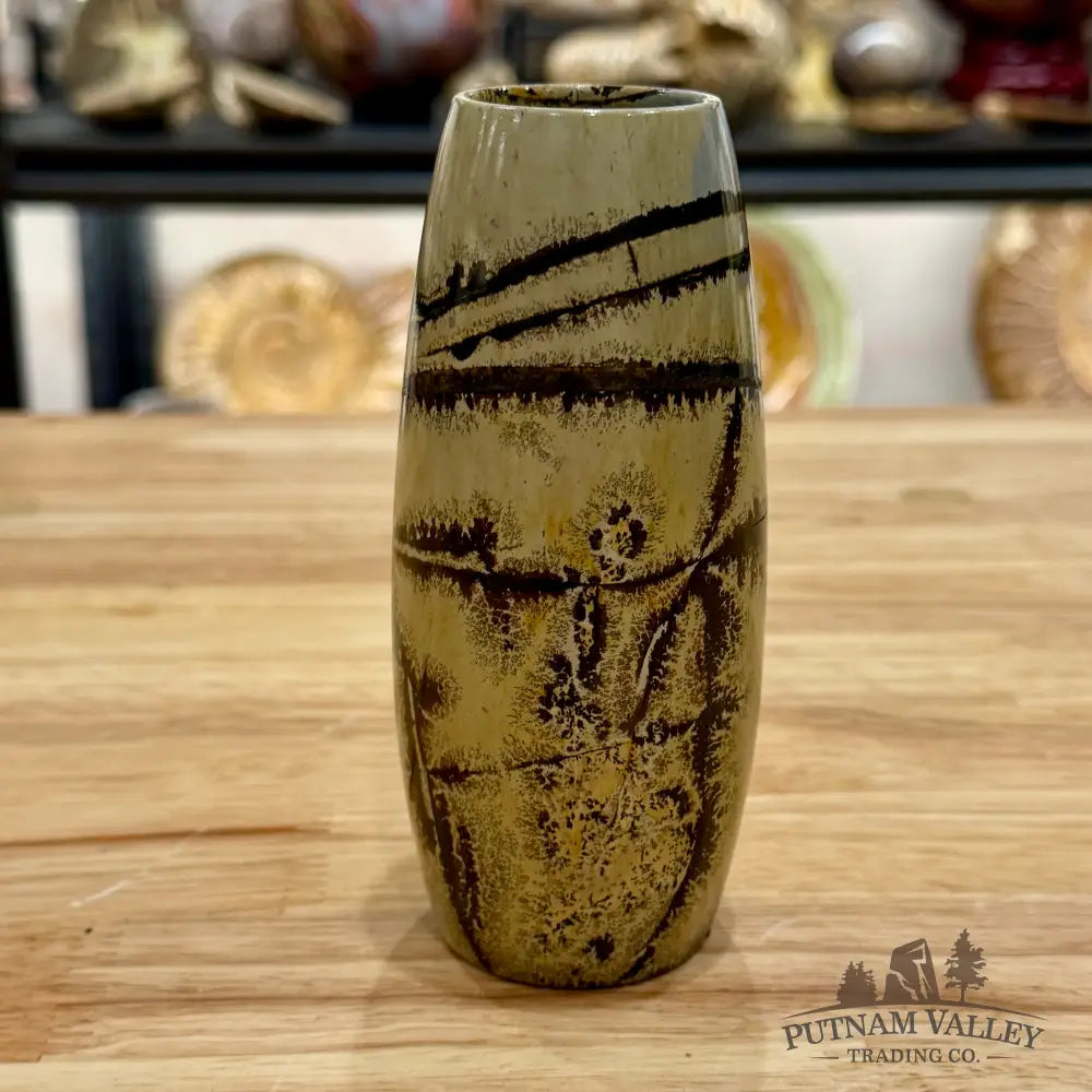 Chinese Painting Stone Torpedo Vase Vase