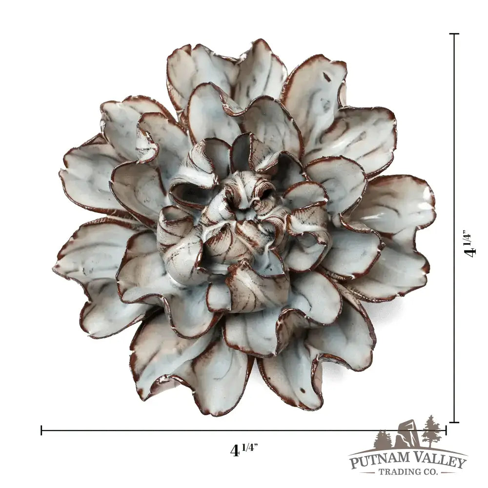 Boho Ceramic Flowers Modern Wall Art Faux Floral Decor: Chocolate Mint Lisianthus