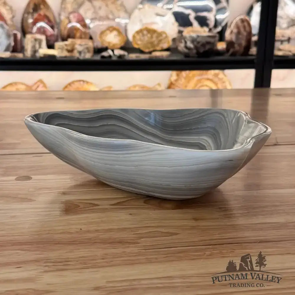 Gray Mexican Onyx Decorative Bowl - Putnam Valley Trading Co.