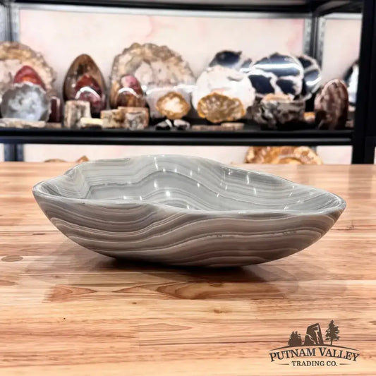 Gray Mexican Onyx Decorative Bowl - Putnam Valley Trading Co.