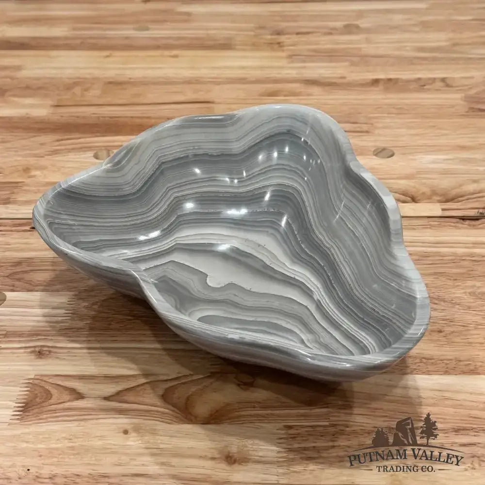 Gray Mexican Onyx Decorative Bowl - Putnam Valley Trading Co.