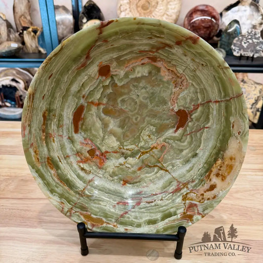 Green Banded Calcite Bowl 12’’ - Bowl