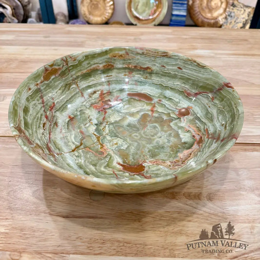 Green Banded Calcite Bowl 12’’ - Bowl