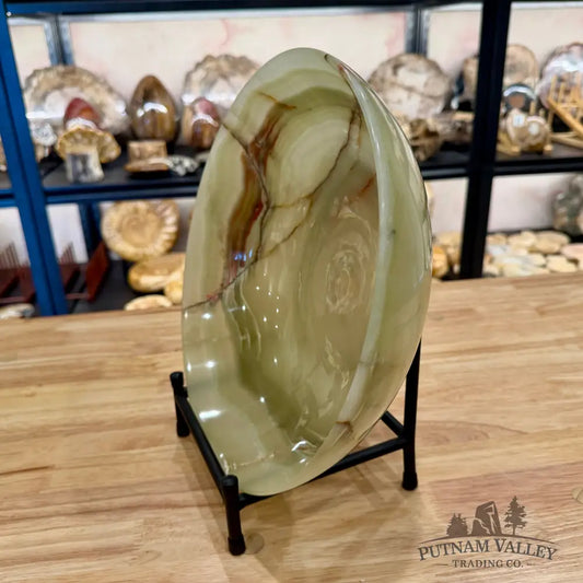 Green Banded Calcite Bowl 12’’ Bowl