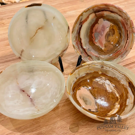 Green Banded Calcite Bowl 6’’ Bowl