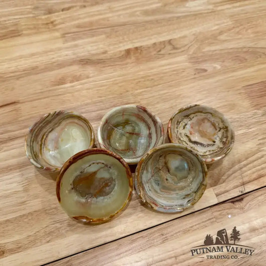 Green Banded Calcite Bowls 3" - Putnam Valley Trading Co.
