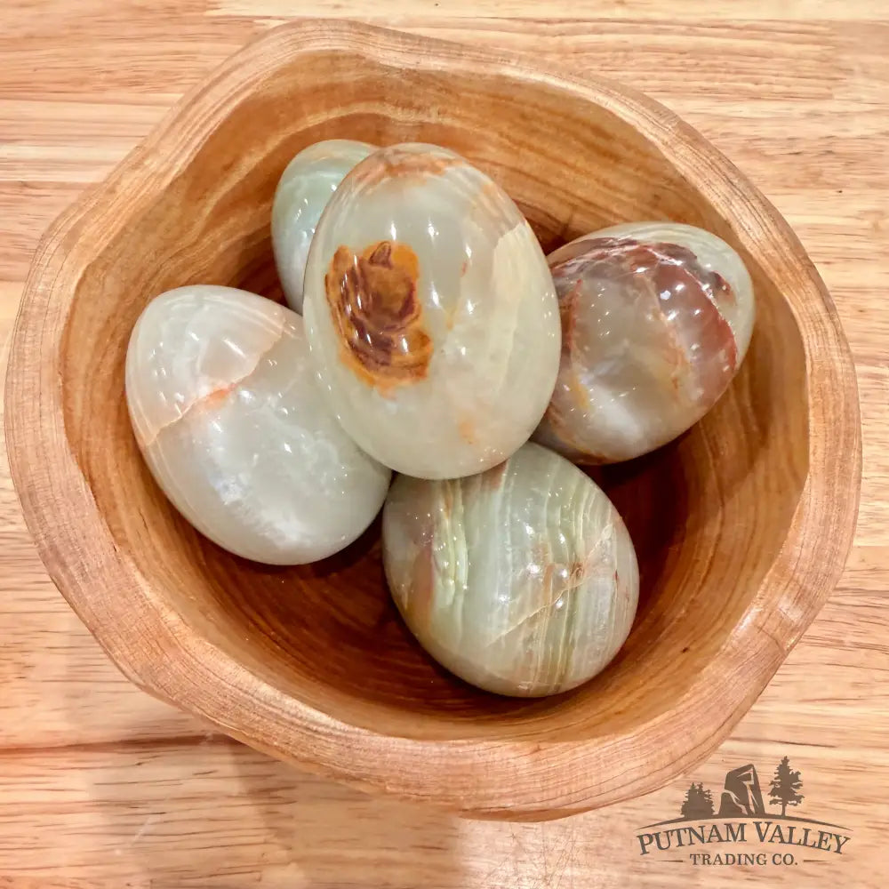 Green Banded Calcite Eggs - Egg