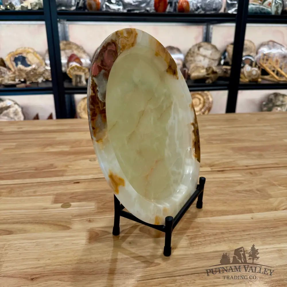 Green Banded Calcite Platter 11.75’’ Plate