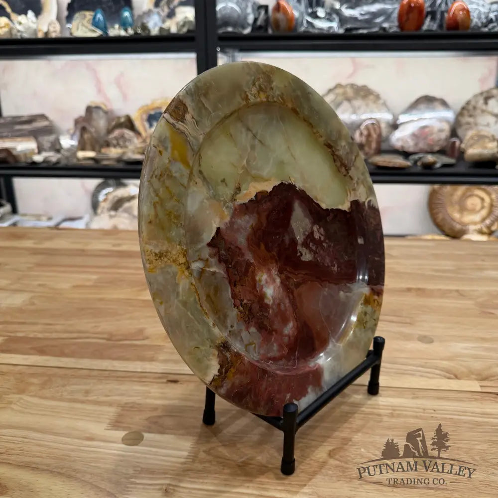 Green Banded Calcite Platter 11.86’’ Plate