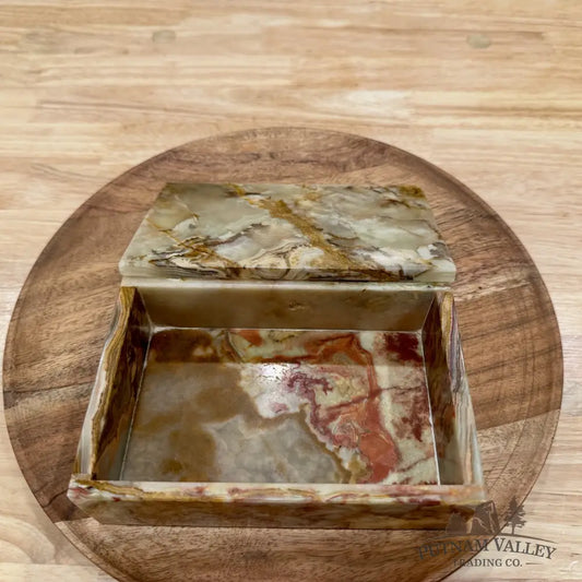 Green Banded Calcite Rectangle Box | Pakistan Onyx - Trinket Box