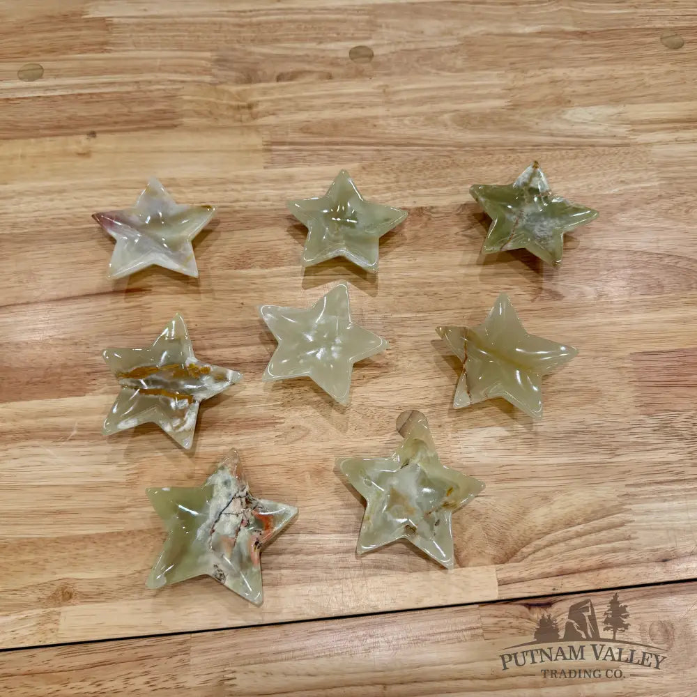 Green Banded Calcite Star Dish 3.2’’ Plate