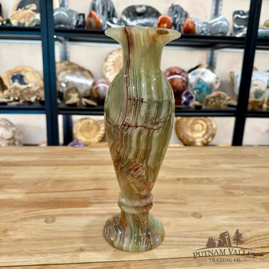 Green Banded Calcite Vase Vase