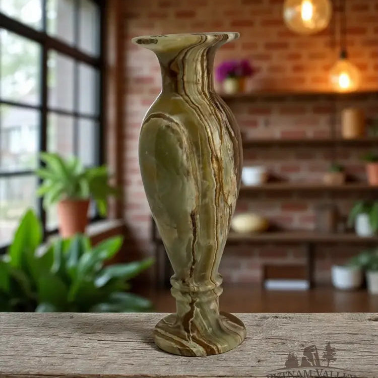 Green Banded Calcite Vase Vase