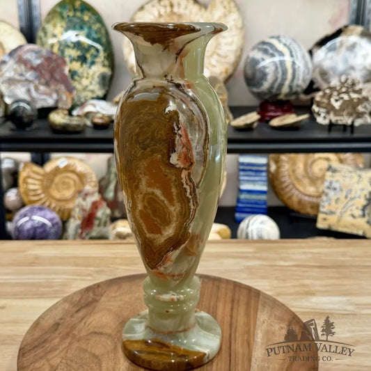 Green Banded Calcite Vase - Vase