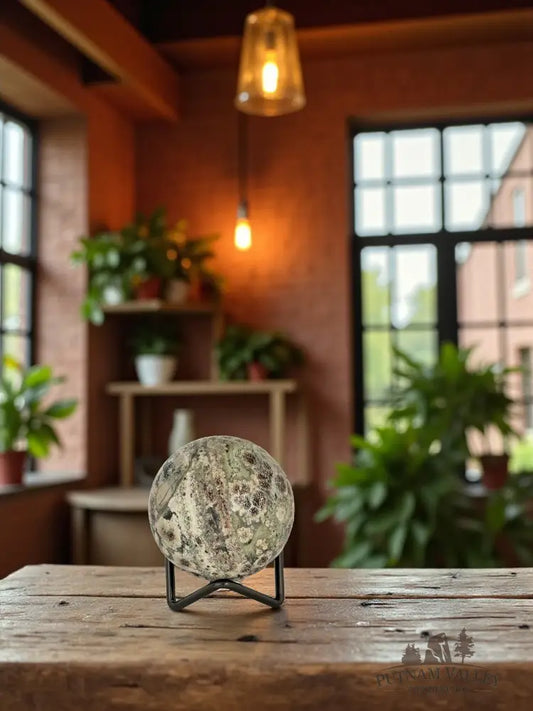 Green Flower Jasper Sphere Sphere
